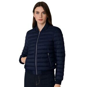 Jackets Soia & Kyo Navy Feather Down Puffer Bomber Jacket